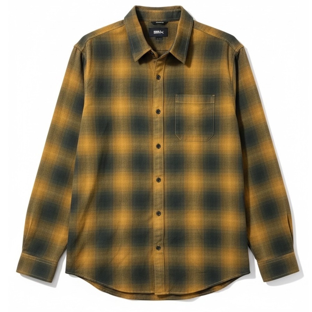 Eddie Bauer Mens Favorite Flannel Shirt XXL Dark Oak Plaid Classic Fit 0156-0421